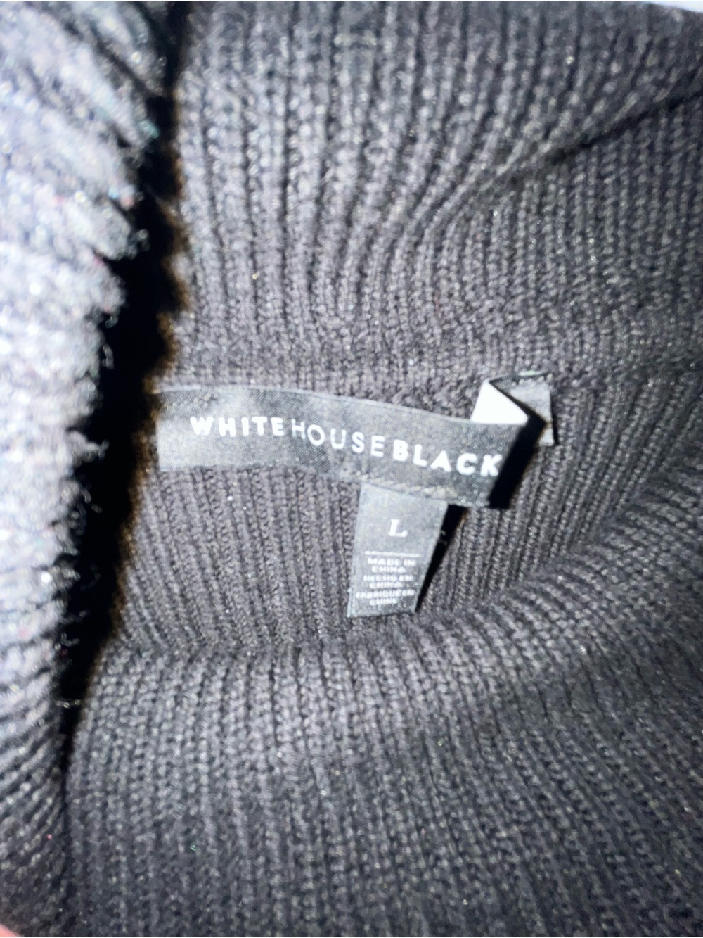 White House Black Market Black Ribbed Sleeveless Knit Top - Picture 2 of 3